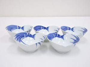 染付稲束文向付5客